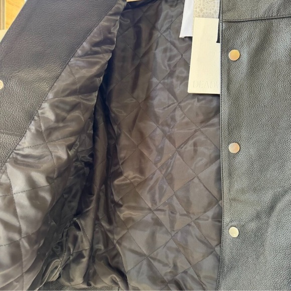 NWT Deadwood Canoo Oversized Leather Jacket Black Medium - Picture 8 of 17